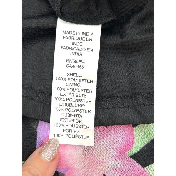 Children’s Place Girls’ Dress M 7/8 Floral Black Pink Hi/Lo Ruffled Cold Shoulde - Picture 6 of 16